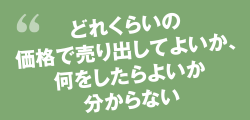 どれくらいの価格で売り出してよいか、何をしたらよいか分からない