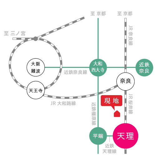 天理市指柳町　路線図